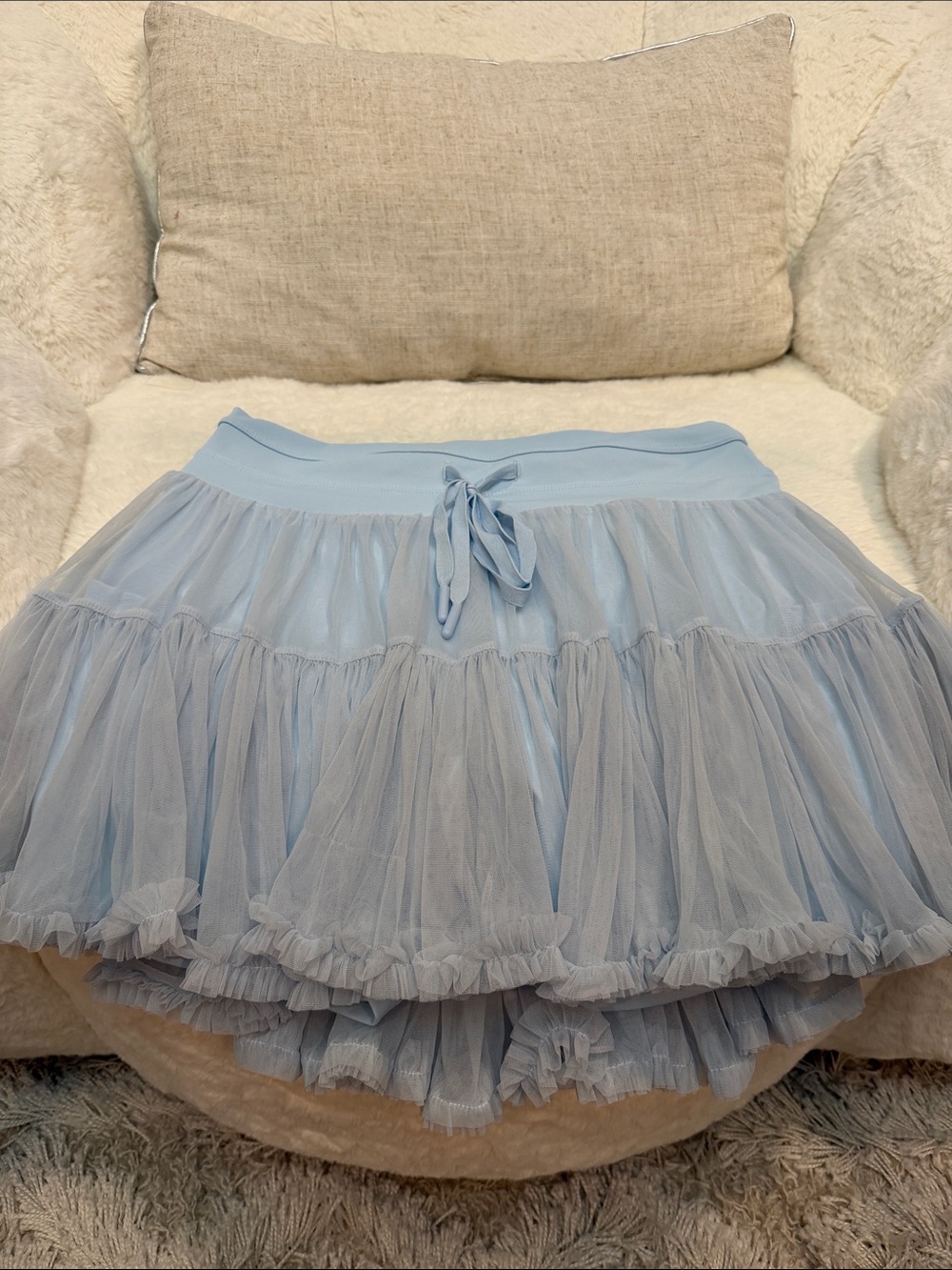Light Blue Tulle Tiered Skirt - Unbranded